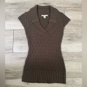 Women’s Brown Cable Knit Sweater Dress